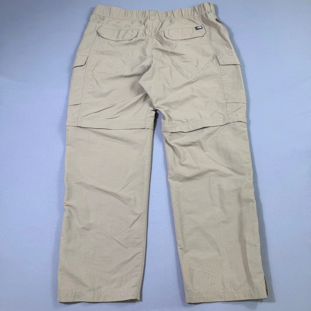 The North Face Convertible Cargo Pants Mens Large Tan Hiking Outdoor Relaxed Fit